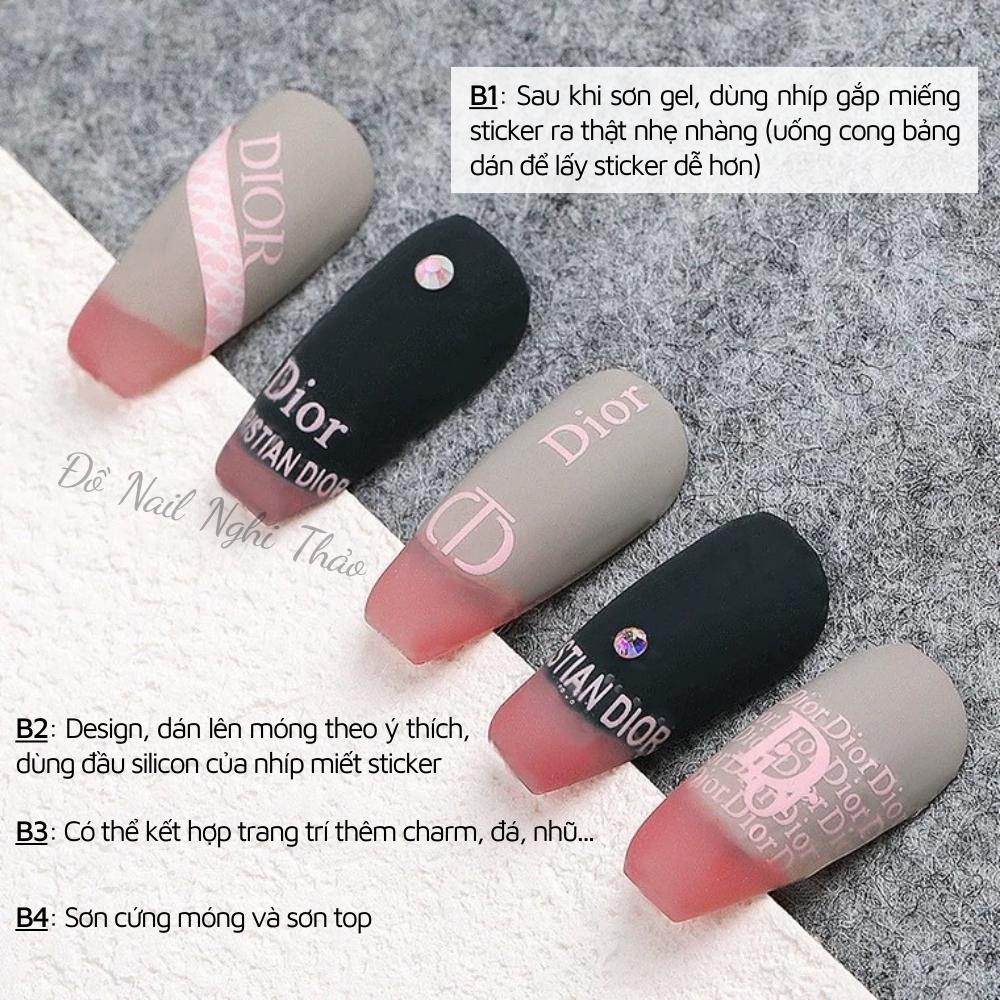 Sticker nail JELIVA trang trí móng hình thương hiệu