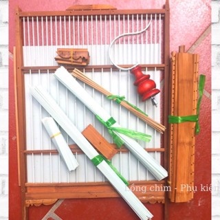 Khung lồng chim chào mào nan cáp quang tự ráp, chất liệu trúc già nan cáp quang chắc chắn