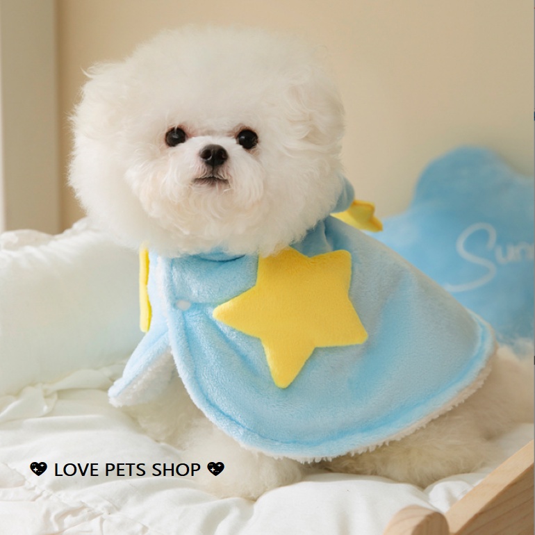 ÁO KHOÁC CHO CHÓ MÈO MỀM MỊN CÓ HÌNH NGÔI SAO VÀNG "MẪU MỚI" - LOVE PETS SHOP