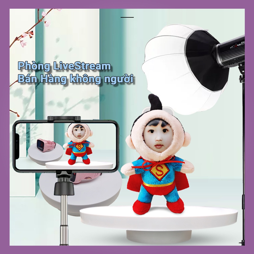 Bàn xoay trưng bày sản phẩm 2in1 hỗ trợ livestream bán hàng, quay video, chụp ảnh, quay mô hình, trang trí nhà cửa