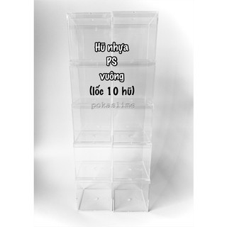 Hũ nhựa PS 150ml - vuông (combo 5 hũ)