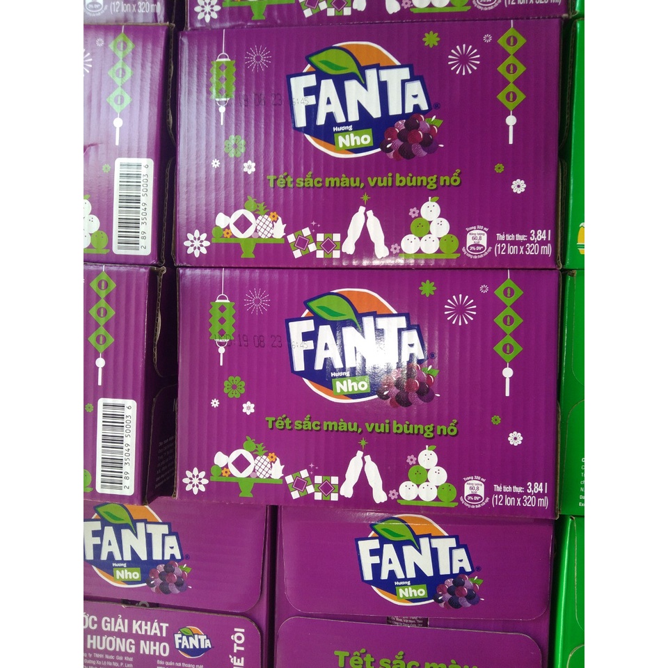 THÙNG 12 LON NƯỚC NGỌT HƯƠNG NHO FANTA 320ML