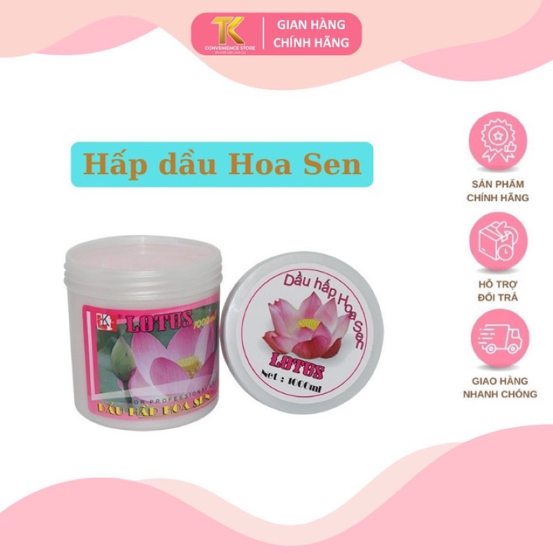 Kem ủ tóc, hấp dầu hoa sen 500ml, 1000ml