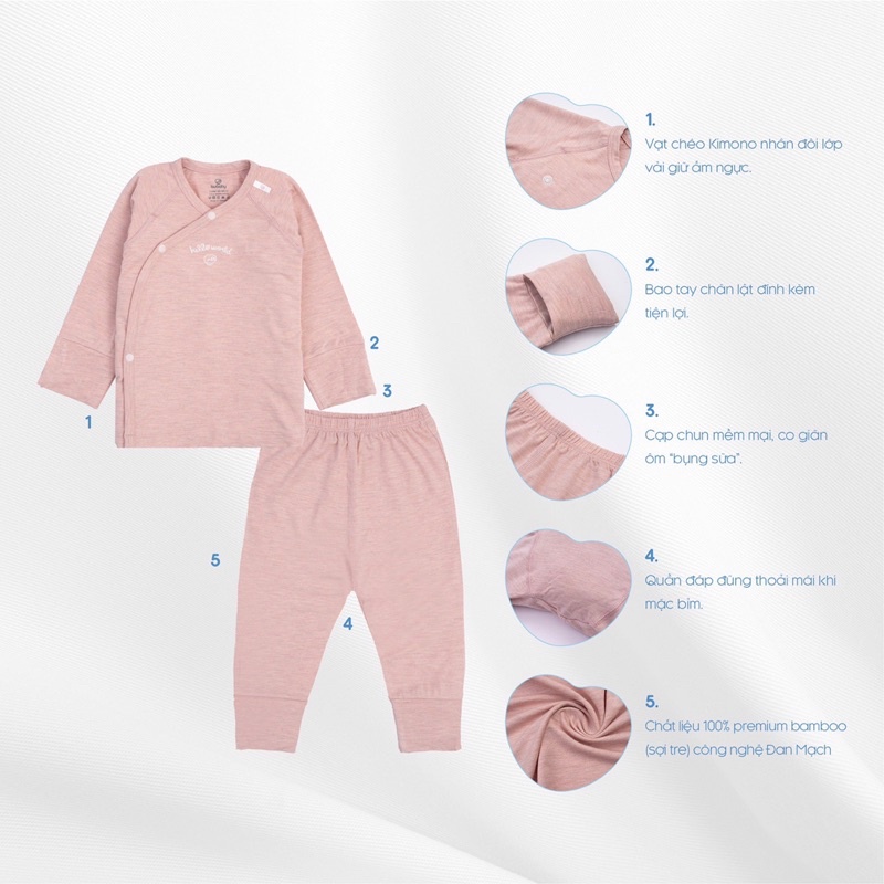 Bubaby-Bộ dài tay cài chéo - Bambus Mella BBB110806