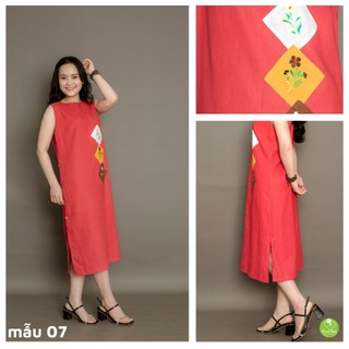 Đầm linen thiết kế dáng suông