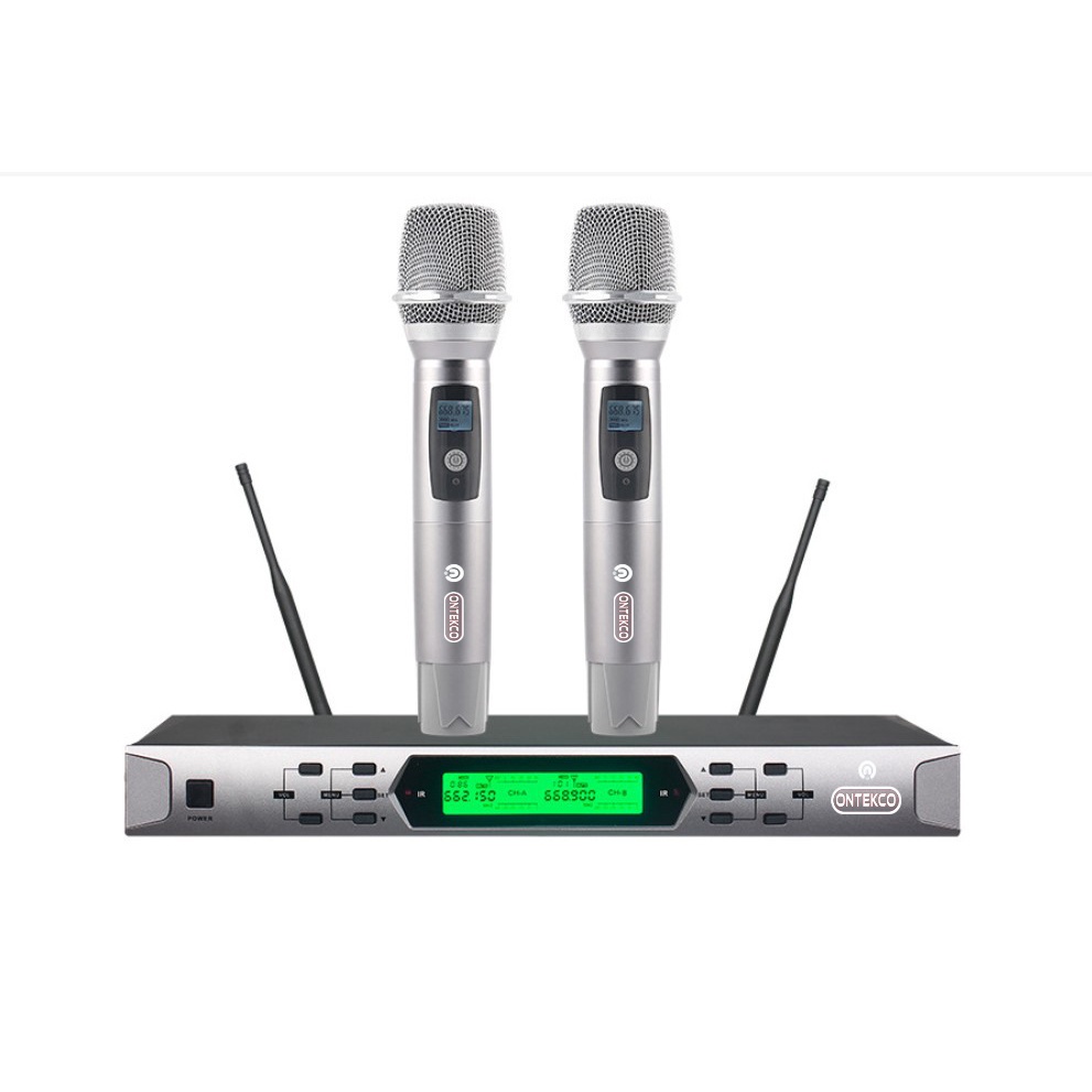 Bộ micro không dây ONTEKCO U19 PROMAX - 4 tay micro cao cấp dùng cả trong nhà và ngoài trời, thu sóng 80M tới 120M