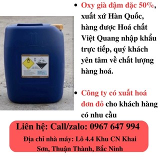 1000mL Oxy già (H2O2) 50% Hàn Quốc NHẬP KHẨU TRỰC TIẾP BỞI HOÁ CHẤT VIỆT QUANG CAM KẾT CHẤT LƯỢNG CAS 7722-84-1 1000mL