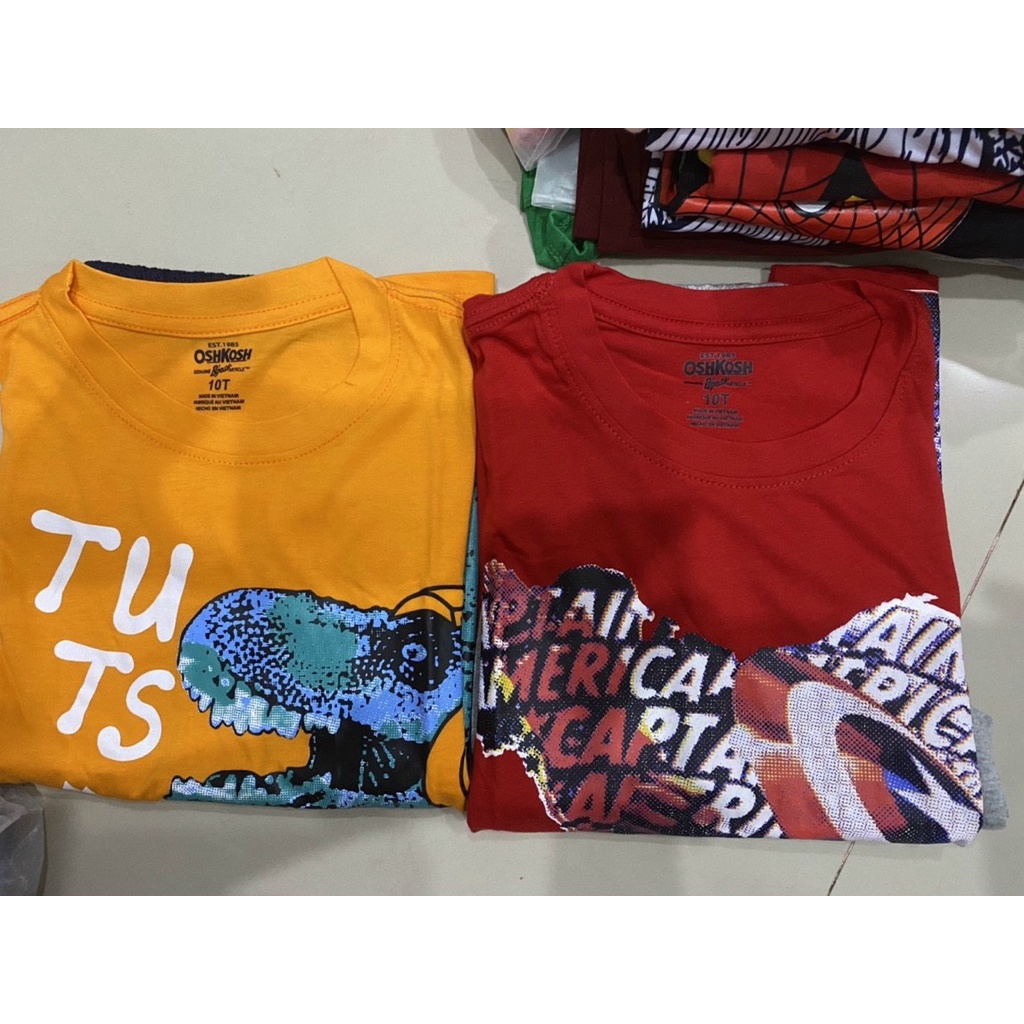 31-36kg size 12 Bộ bé trai tay ngắn quần đùi - thun coton oshkosh chính phẩm, In Hoạt Hình Hot Trend -1011