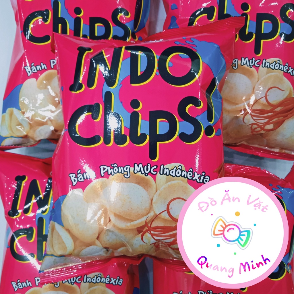 Bán sỉ bịch Bim bim Oishi Snack Indo Chips bánh phồng mực inđônêxia gói lớn 32 g/10 gói giòn sụn thơm ngon,đồ ăn vặt hot