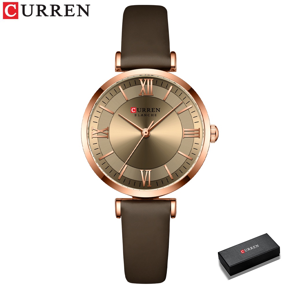 Đồng hồ đeo tay CURREN 9079 máy thạch anh dây da siêu mỏng sang trọng thời trang dành cho nữ