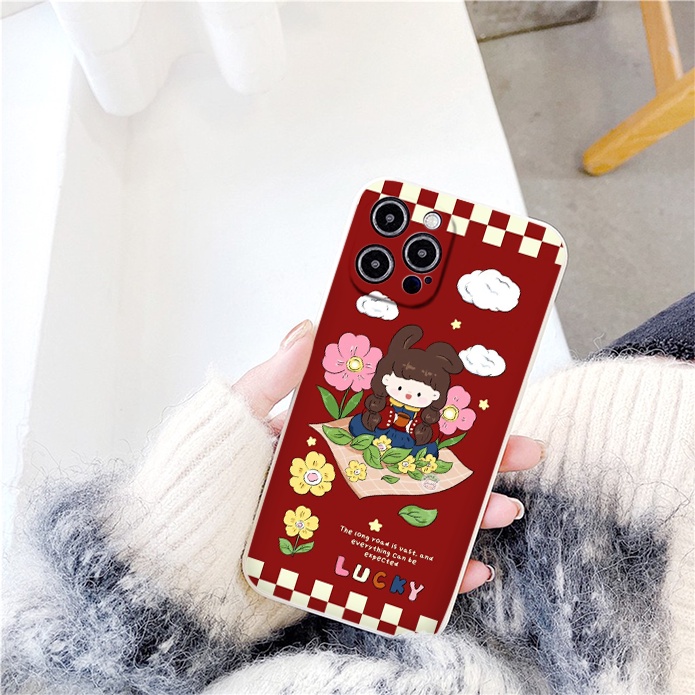 Ốp iphone Mềm Chống Sốc Lucky Flower 6/6s/7/7plus/8/8plus/x/xr/xs/11/12/13/pro/max/promax/14/pro/max e1227