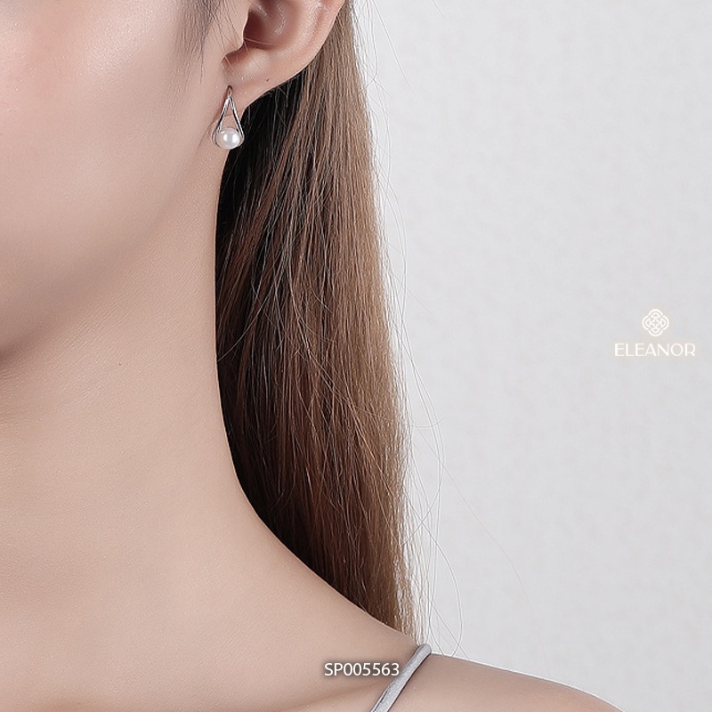 Bông tai nữ chuôi bạc 925 Eleanor Accessories đính ngọc trai nhân tạo phong cách basic phụ kiện trang sức 5563