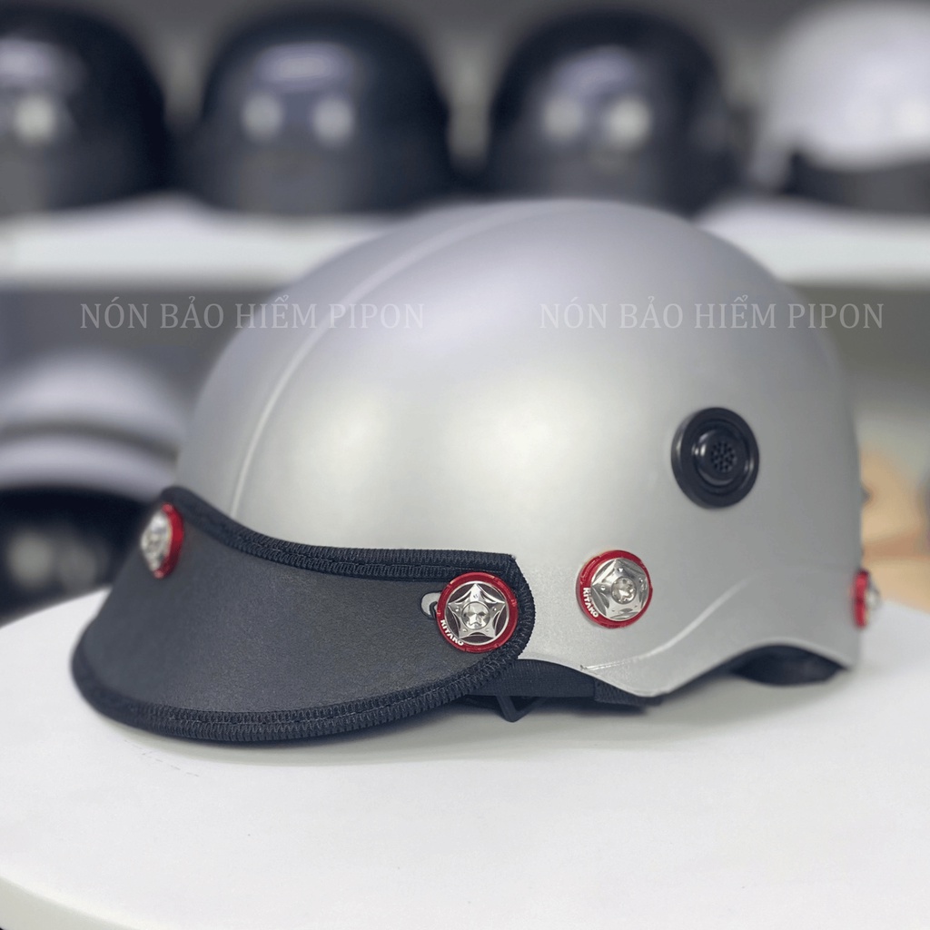 Mũ bảo hiểm ốc Titan Salaya nửa đầu TẶNG TEM BIKER cao cấp, nón bảo hiểm sơn có ốc Salaya phủ nano bóng