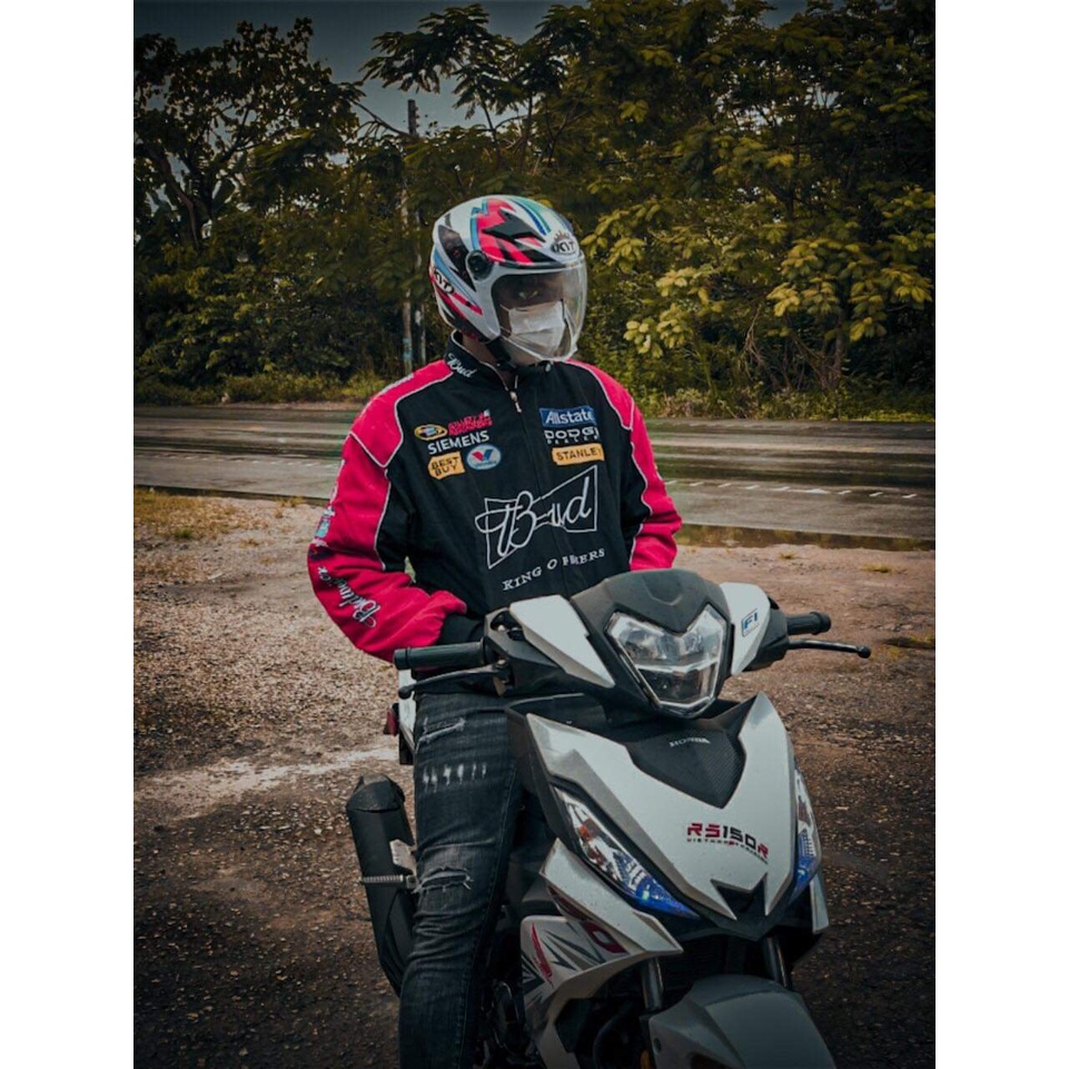 Áo Khoác Bud Raing, Áo 3 Lớp Trằn Bông, Logo Thiêu.