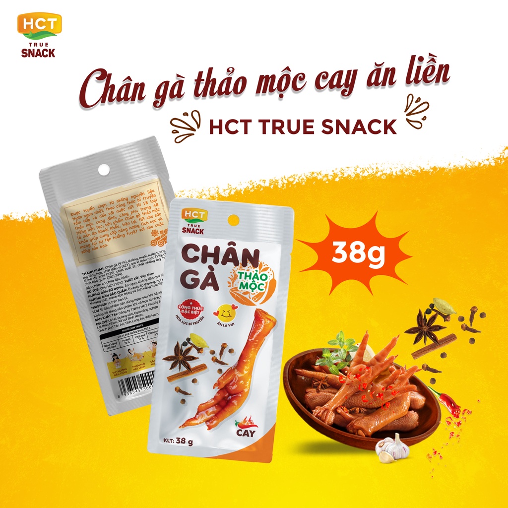 Chân gà thảo mộc cay ăn liền HCT True Meat 38g