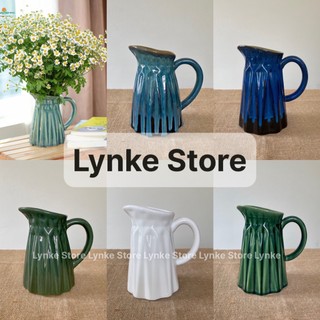 Bình hoa lọ hoa dáng bình sữa nhỏ men hỏa biến gốm sứ bát tràng - lynke store