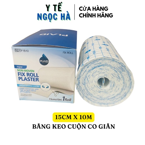 Băng keo cuộn co giãn Fix roll 15cm x 10m, Băng dán t.huốc Đông y, hãng Young Chemical Vina