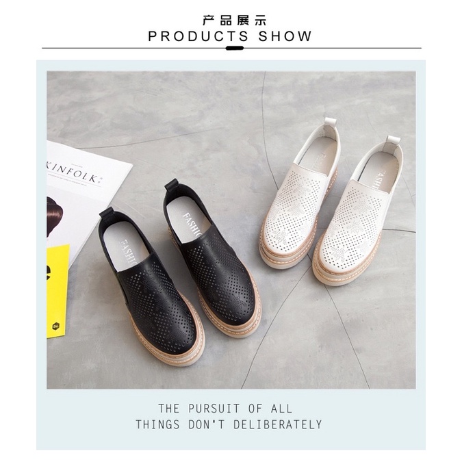 Giày lười đế độn 8cm