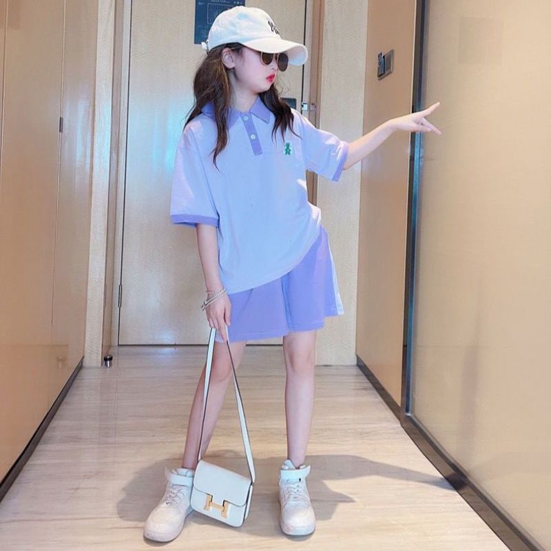Bộ cotton cổ polo bé gái 90-170
