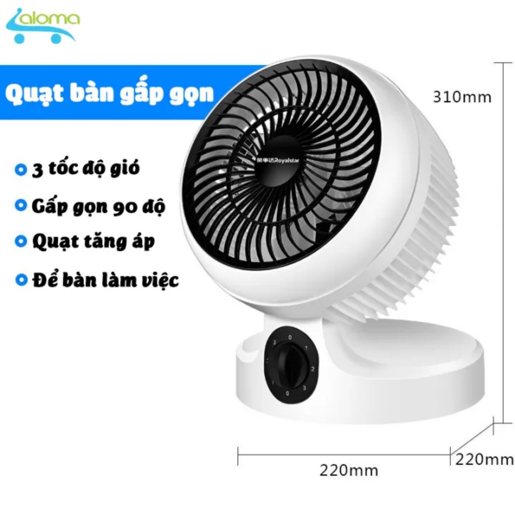 { HOT HOT}Quạt để bàn gấp gọn đối lưu công suất cao RoyaLStar FX-495 siêu mát 3 chế độ thổi gió