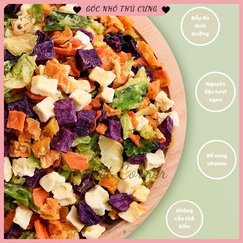 Trái cây và rau củ sấy cho chó mèo