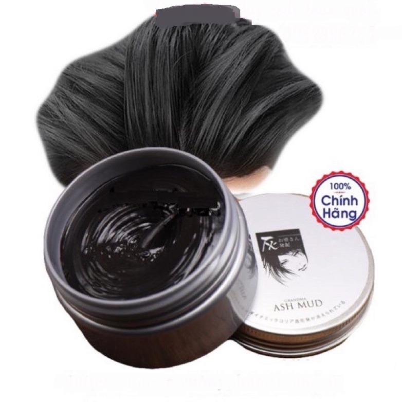 Sáp Vuốt Tóc Đổi Màu Đen Nhuộm Tóc Tạm Thời GRANDMA ASH MUD 120g