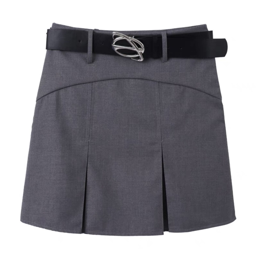 Chân Váy Xếp Ly váy jean Chân Váy Chữ a Xếp Ly Lưng Cao Phong Cách Retro Mỹ Thời Trang Xuân Thu Cho Nữ