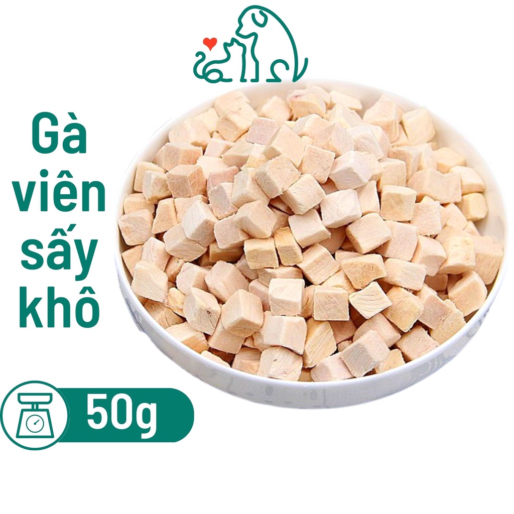 Gà sấy khô dạng viên chó mèo dinh dưỡng túi 50g - Bivido