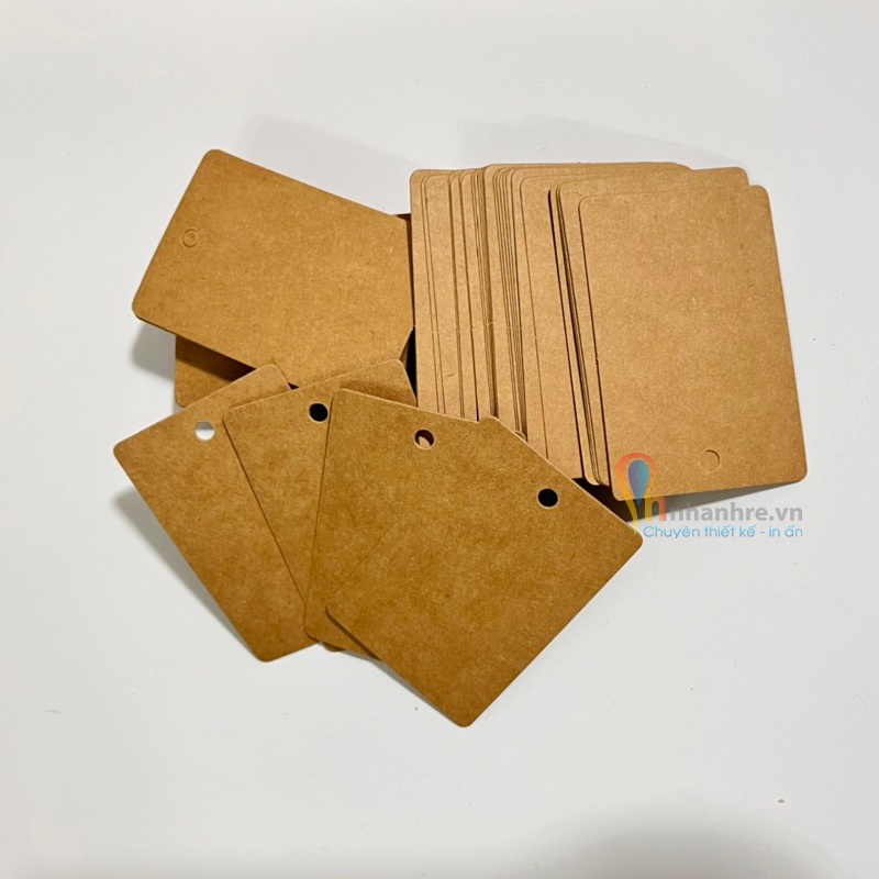 TAG GIẤY KRAFT CÓ SẴN KHÔNG IN | ĐỊNH LƯỢNG 370GSM 5CM x 7.5CM | TREO QUẦN ÁO, TRANG TRÍ - BAOBIONLINE