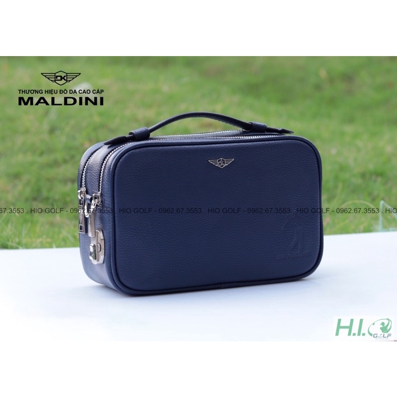 Túi cầm tay golf Maldini - Túi golf cầm tay da bò thật 100% khoá số