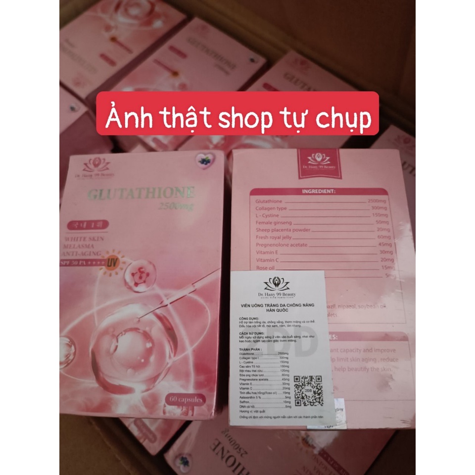 Viên uống Glutathione 2500mg DR.HANY 99 BEAUTY hộp 60v giúp trắng da