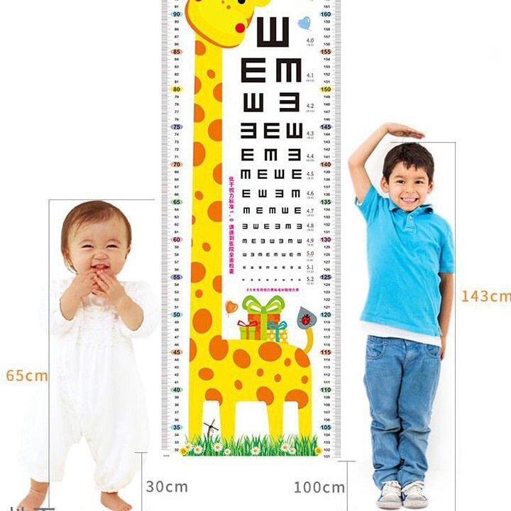 Decal dán tường đo chiều cao cho bé