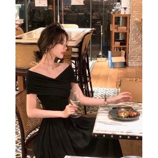 Váy Maxi Trễ Vai Pha Lụa Thô Mềm 2 Màu Có Ảnh Thật