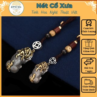 Móc khóa tỳ hưu đẹp sang trọng bằng bạc cao cấp