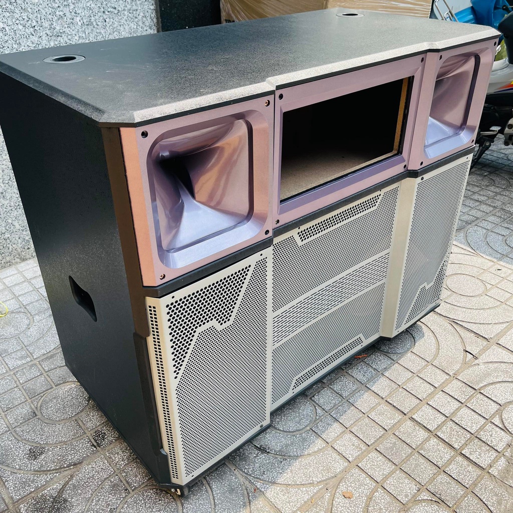 VỎ  VỎ THÙNG 4 TẤC ĐÔI LƯỚI CONG - Thùng Loa 2 Bass 40 2 Trép - 432VIETNAM CHUYÊN RÁP LOA KÉO