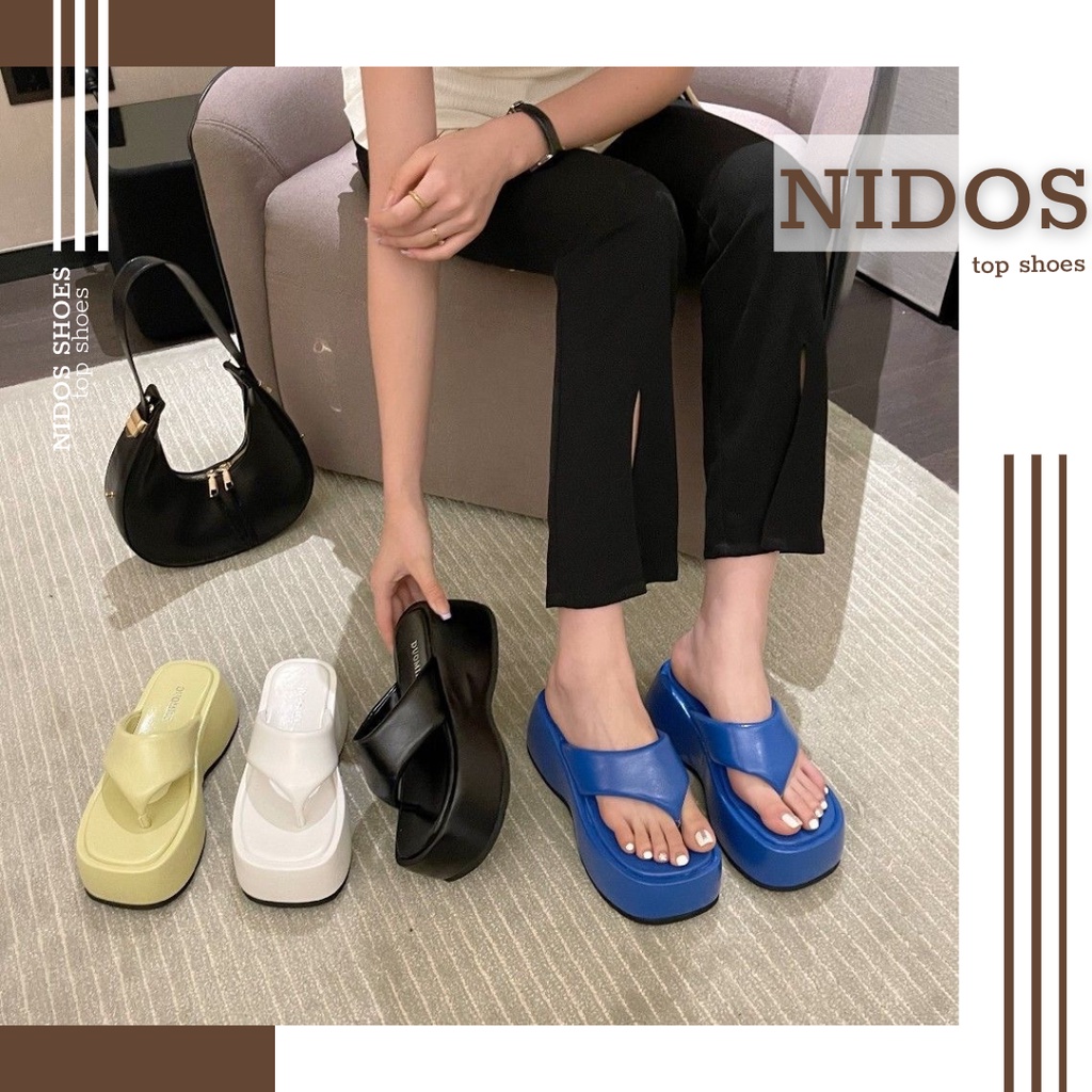 Dép Kẹp Xuồng NIDOS Quai Tam Giác - Dép Kẹp Nữ Đế Cao Quai Ngang Phong Cách Siêu Êm