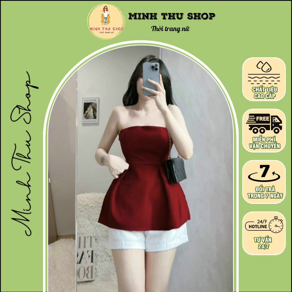 Set bộ Minh Thu Shop 1981 - Set bộ nữ áo cúp ngực dự tiệc chất nhung quần ống ôm set bộ trẻ đẹp phong cách
