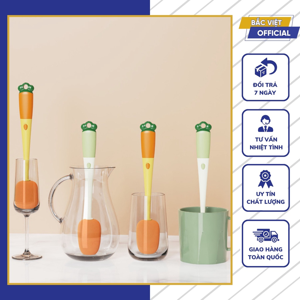 Cọ Rửa Bình Nước Cốc Ly Cán Dài 3 Trong 1 Dụng Cụ Vệ Sinh Cốc Chén Nhà Bếp Đa Năng Tiện Dụng