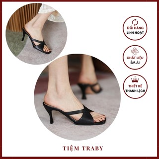 Giày cao gót thanh lịch gót nhỏ mũi vuông Traby