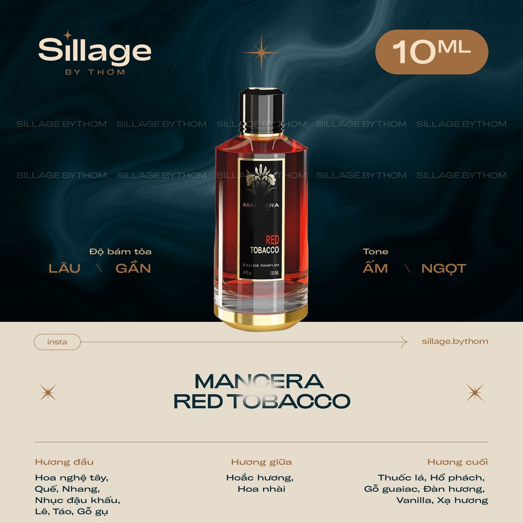 MANCERA RED TOBACCO EDP | Mẫu thử nước hoa nam