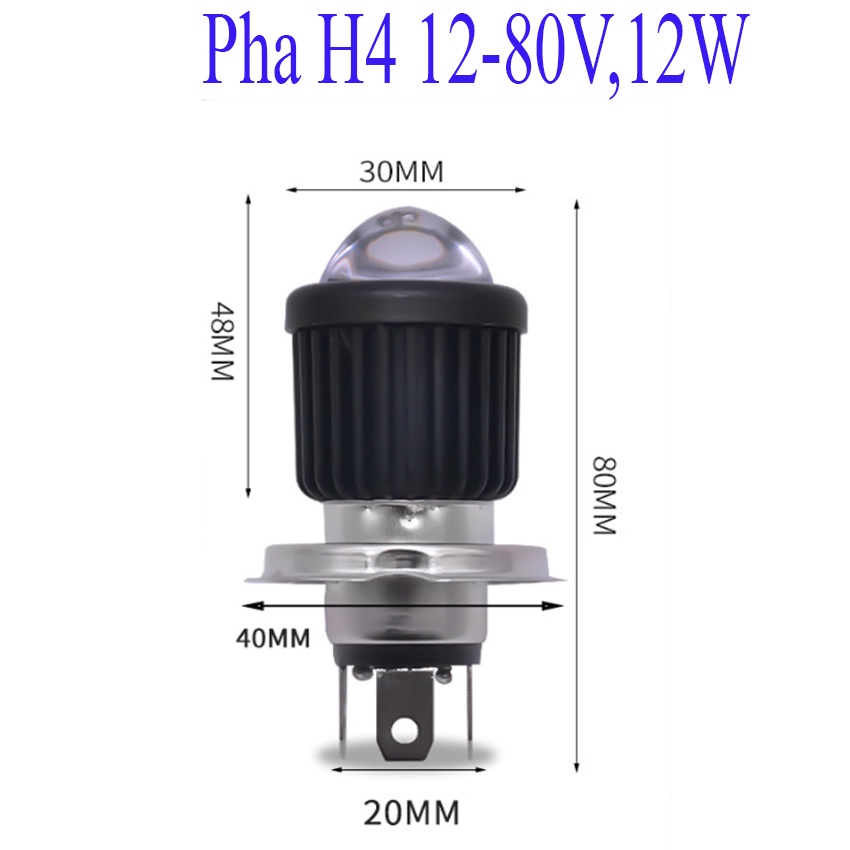 Đèn Pha Led 12v-80v Cho Xe Máy, Xe Điện