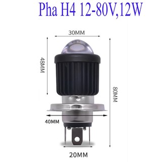Đèn pha led 12v-80v cho xe máy, xe điện