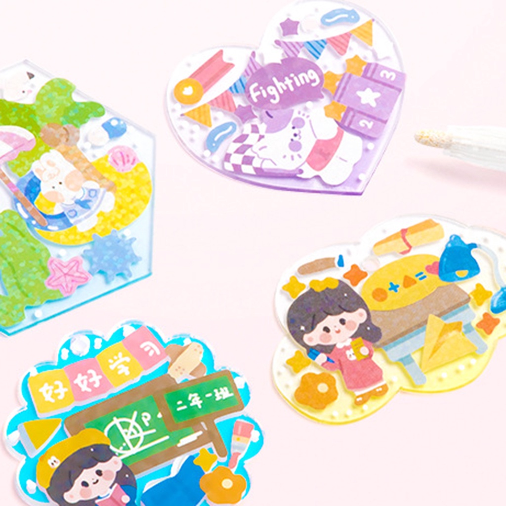 Set Mặt Dây Chuyền Thẻ Goo DIY Dễ Thương Trang Trí Thủ Công Cho Trẻ Em