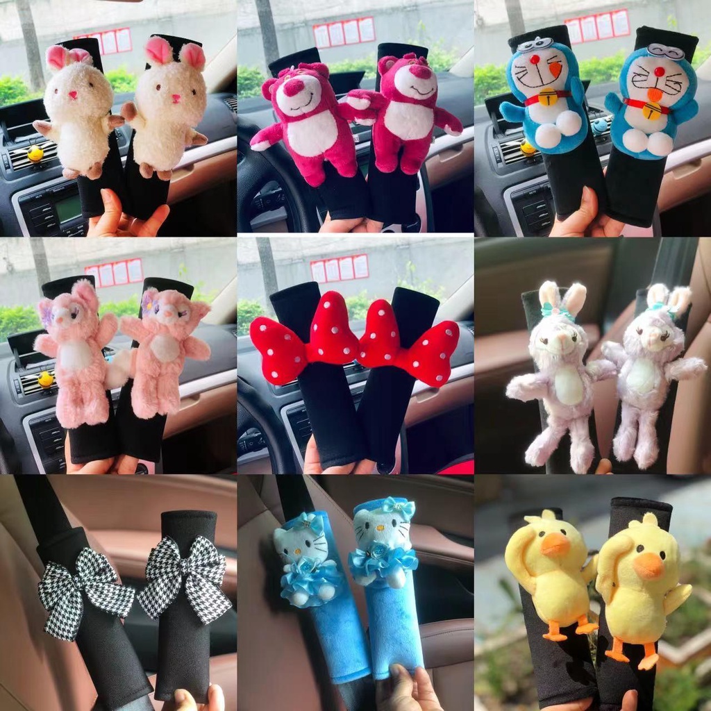 Vỏ Bọc Bảo Vệ Dây Đai An Toàn Xe Hơi Hình Búp Bê Hoạt Hình Dễ Thương
