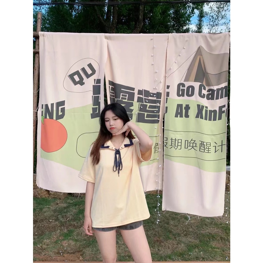 Áo Thun POLO Ngắn Tay Màu Sắc Đơn Giản Thời Trang Mùa Hè Hàn Quốc