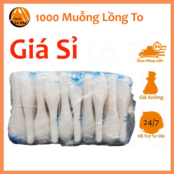 1000 Muỗng Nhựa Sử Dụng Một Lần, Thìa Nhựa Cơm Hộp, Muỗng Nhựa Giá Rẻ Lồng To Cán Dài