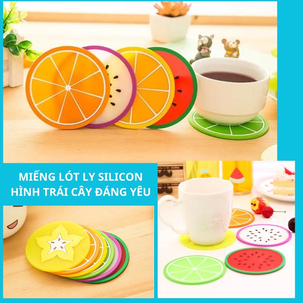 Miếng lót ly hình trái cây Silicon