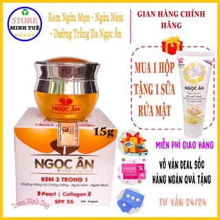 KEM 3 TRONG 1 - Dưỡng Trắng Da Chống Nắng Ngừa Nám Ngừa Mụn Ngọc Ân trắng hồng như ý ( 15g )