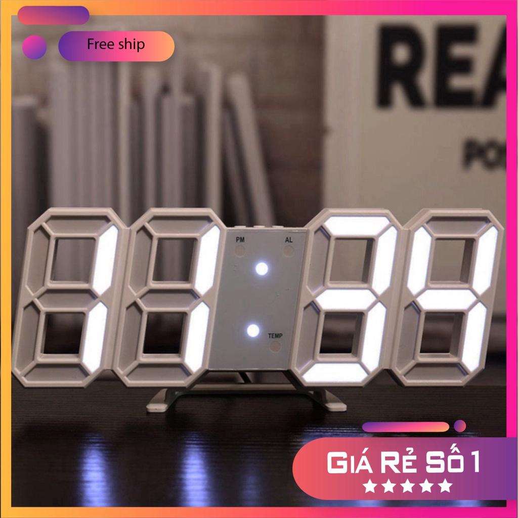 Đồng hồ LED treo tường 3D phong cách Hàn Quốc Rẻ nhất Shopee