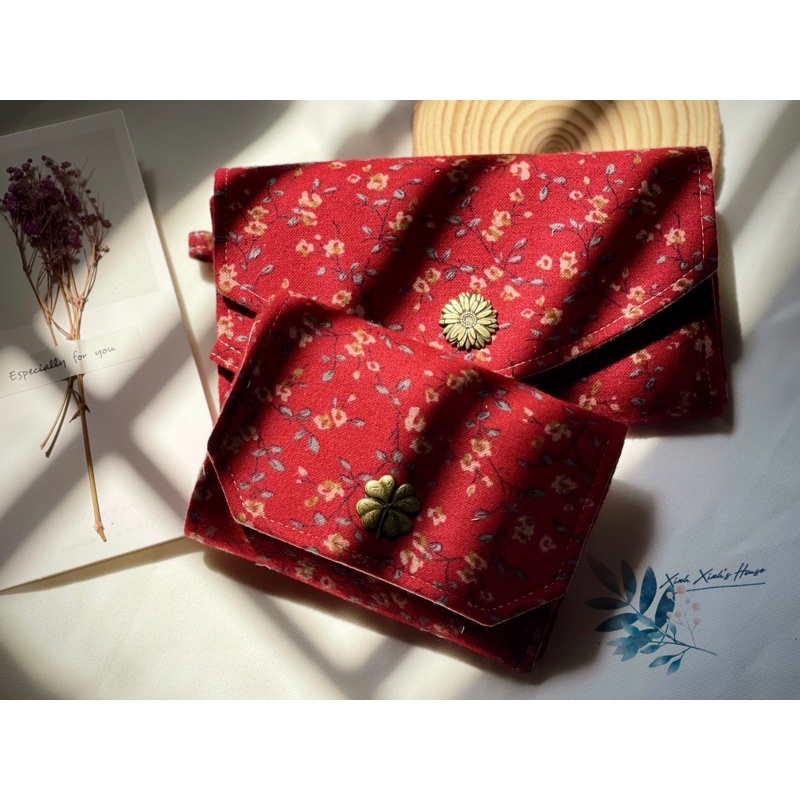 Ví vải cầm tay hoạ tiết dây leo(100% handmade)